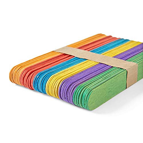 hand2mind Jumbo Size Vibrant Rainbow Colored Natural Wood Craft St...