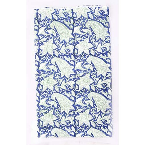 Handicraft-Palace Indian Handmade Paisley Block Printed Running Fa...