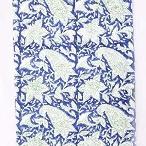 Handicraft-Palace Indian Handmade Paisley Block Printed Running Fa...