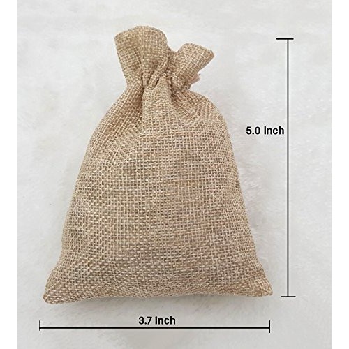 100pcs Burlap Bags with Drawstring, Burlap Gift Bag Jewelry Pouch ...