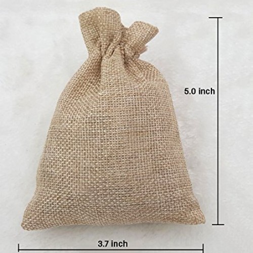100pcs Burlap Bags with Drawstring, Burlap Gift Bag Jewelry Pouch ...