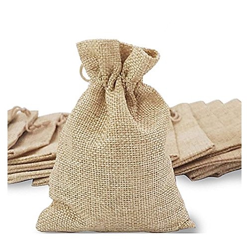 100pcs Burlap Bags with Drawstring, Burlap Gift Bag Jewelry Pouch ...