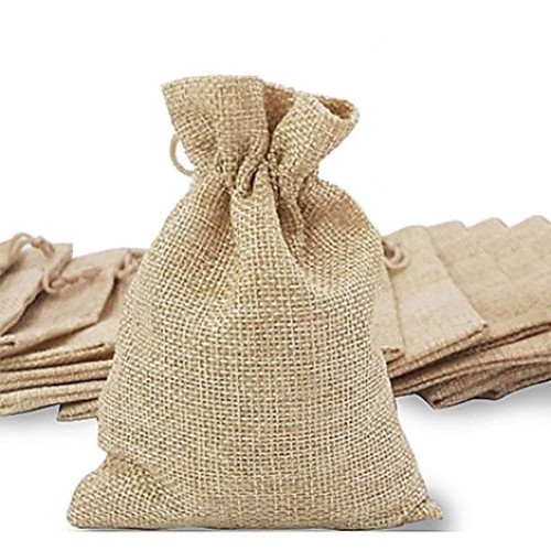 100pcs Burlap Bags with Drawstring, Burlap Gift Bag Jewelry Pouch ...