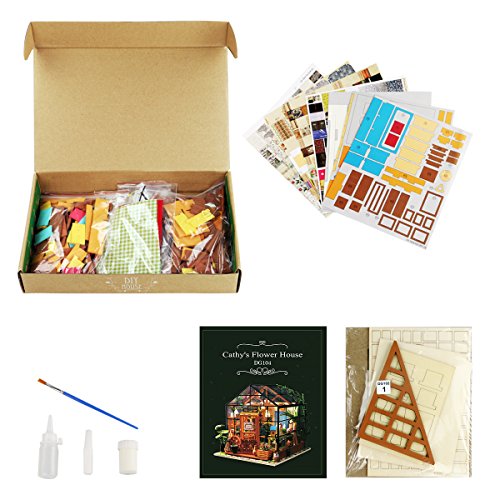 Hands Craft DG104, DIY 3D Wooden Miniature Dollhouse Build Your ow...