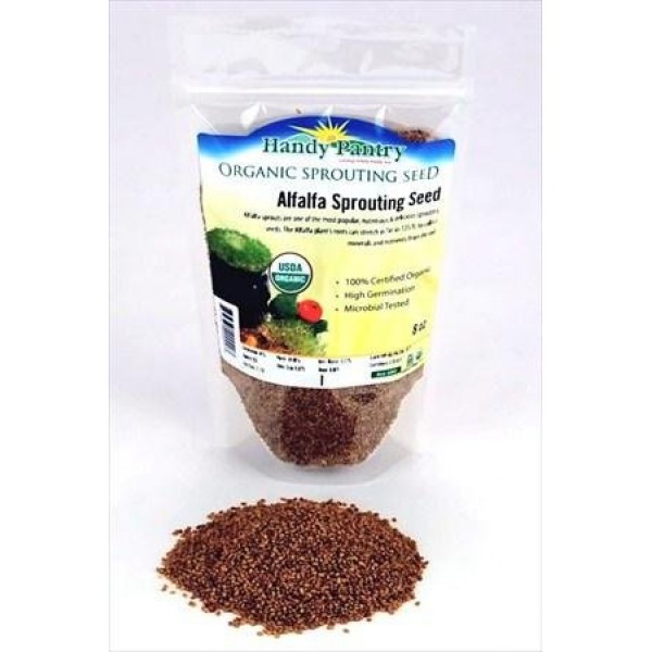 Certified Organic Alfalfa Sprouting Seed- 8 Oz - Handy Pantry Bran...