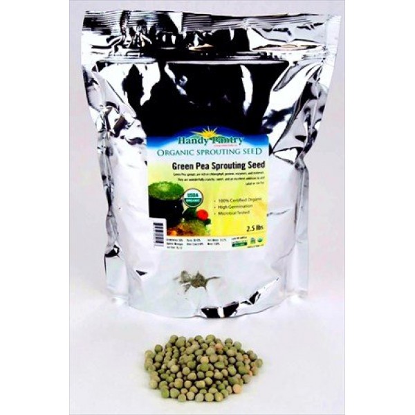 Certified Organic Dried Green Pea Sprouting Seed - 2.5 Lb - Handy ...