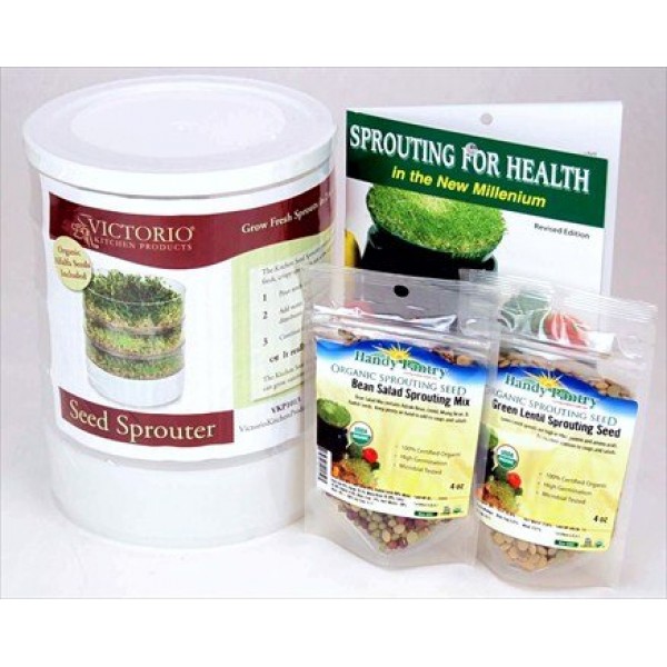 Kitchen Crop Sprouting Kit - Includes Victorio 4 Tray Sprouter, Sp...