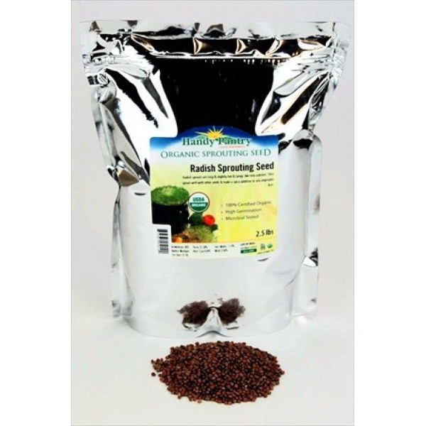 Organic Radish Sprouting Seeds: 2.5 Lb - Non-GMO Radish Seed for S...