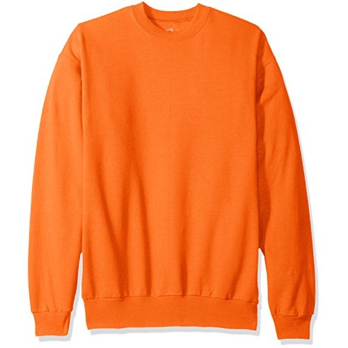 Hanes Mens EcoSmart Fleece Sweatshirt, Safety Orange, Large