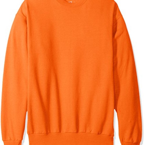 Hanes Mens EcoSmart Fleece Sweatshirt, Safety Orange, Large