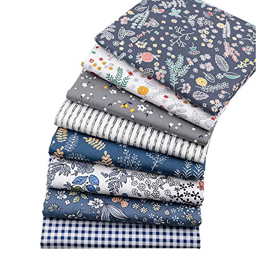 Quilting Fabric,White Grey Dark Blue Fat Quarters Fabric Bundles,P...
