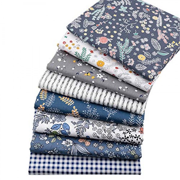 Hanjunzhao Precuts Cotton Fabric Fat Quarters Bundles 18 x 22