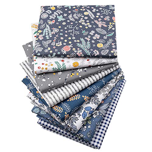 Quilting Fabric,White Grey Dark Blue Fat Quarters Fabric Bundles,P...