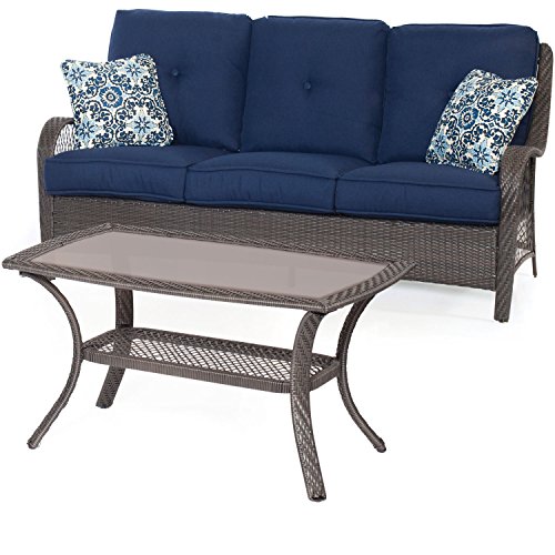 Hanover ORLEANS2PC-G-NVY Orleans 2 Piece Patio Set, Blue Outdoor F...