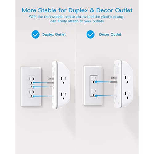 Outlet Extender with Night Light, Multi Plug Outlet, USB Wall Char...