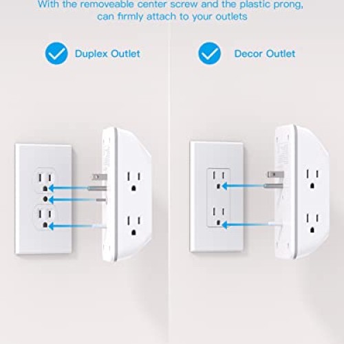 Outlet Extender with Night Light, Multi Plug Outlet, USB Wall Char...
