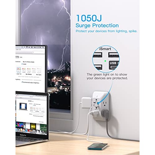 Outlet Extender with Night Light, Multi Plug Outlet, USB Wall Char...
