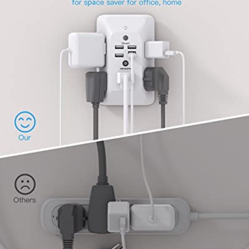Outlet Extender with Night Light, Multi Plug Outlet, USB Wall Char...