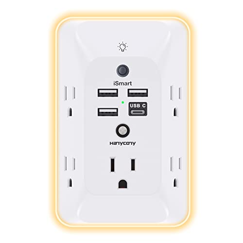 Outlet Extender with Night Light, Multi Plug Outlet, USB Wall Char...