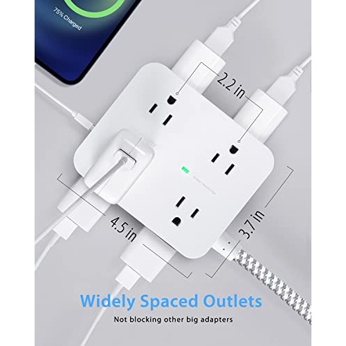 Surge Protector Power Strip - 8 Widely Outlets with 4 USB Charging...