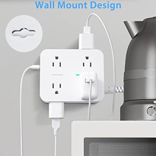 Surge Protector Power Strip - 8 Widely Outlets with 4 USB Charging...