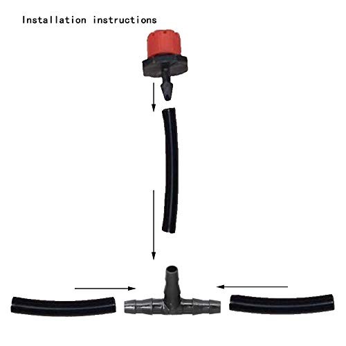 HanYoer Drip Irrigation Kit Adjustable Drip Irrigation Dripper, Dr...