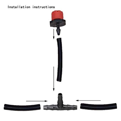 HanYoer Drip Irrigation Kit Adjustable Drip Irrigation Dripper, Dr...