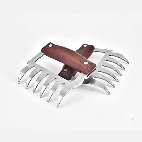 Haomacro Meat Shredder Claws Set of 2,Wood Stainless Steel Meat Cl...