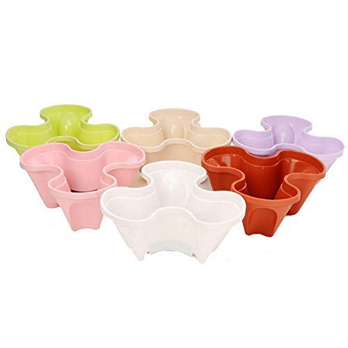 Haozhixin 3-Tier Strawberry Pot Stackable Vertical Flower Pots Set...