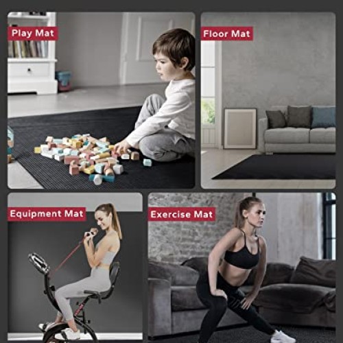 Extra Large Exercise Mat -HAPBEAR 7x5x8mm1/3 inch, Non Slip, U...