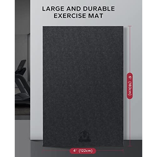HAPBEAR Extra Large Exercise Mat 6x4x8mm1/3 inch, Non Slip, Ul...