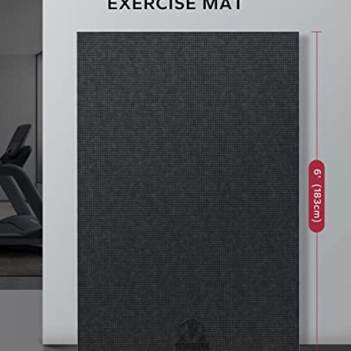 HAPBEAR Extra Large Exercise Mat 6x4x8mm1/3 inch, Non Slip, Ul...