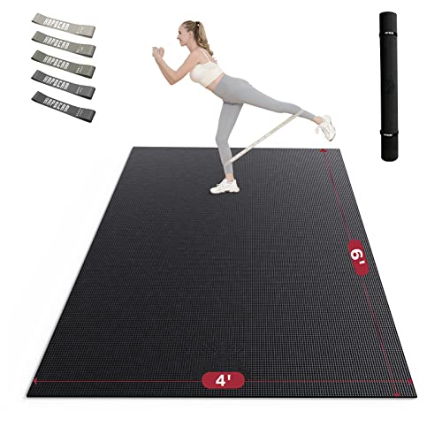 HAPBEAR Extra Large Exercise Mat 6x4x8mm1/3 inch, Non Slip, Ul...