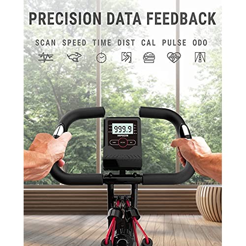 HAPBEAR Folding Exercise Bike Magnetic Foldable Stationary Bike, 3...