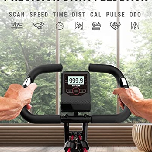 HAPBEAR Folding Exercise Bike Magnetic Foldable Stationary Bike, 3...
