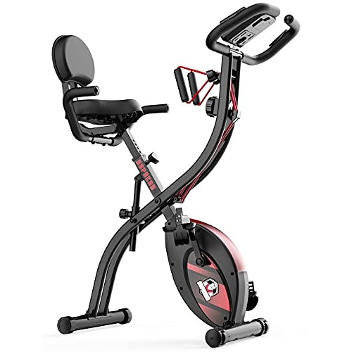 HAPBEAR Folding Exercise Bike Magnetic Foldable Stationary Bike, 3...