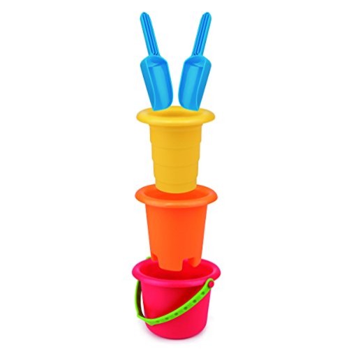 Hape Sand Toys 5-in-1 Beach Set Toys, Multicolor