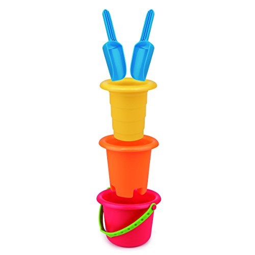 Hape Sand Toys 5-in-1 Beach Set Toys, Multicolor