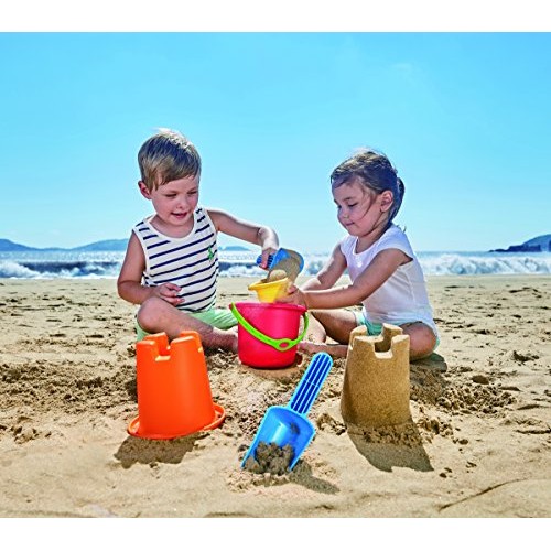 Hape Sand Toys 5-in-1 Beach Set Toys, Multicolor