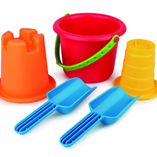 Hape Sand Toys 5-in-1 Beach Set Toys, Multicolor