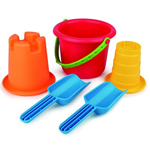 Hape Sand Toys 5-in-1 Beach Set Toys, Multicolor