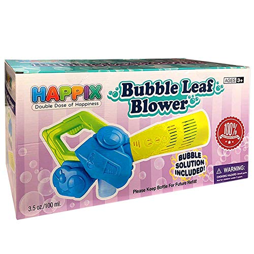 Happix Leaf Bubble Blower Machine with 4oz Bubbles Solution, Batte...