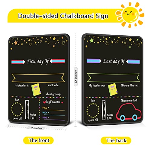 First Day of School Board 10 x 12 Inch Double Side 1st First Day a...