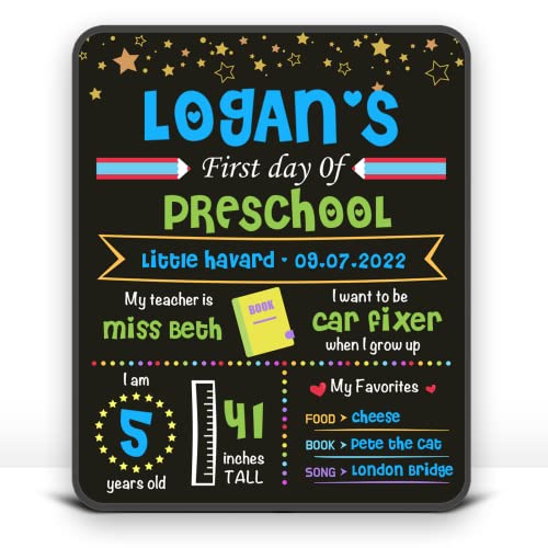 First Day of School Board 10 x 12 Inch Double Side 1st First Day a...