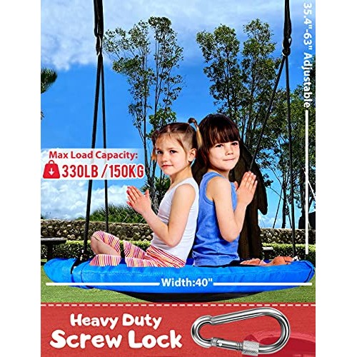 Tree Swing Set with 360° Swivel Safety Rotator 40 Saucer Swing Se...