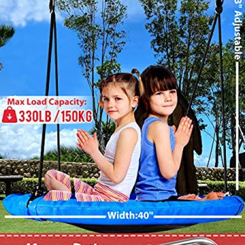 Tree Swing Set with 360° Swivel Safety Rotator 40 Saucer Swing Se...