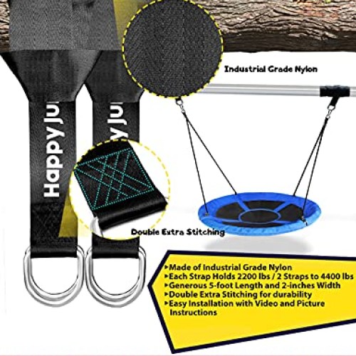 Tree Swing Set with 360° Swivel Safety Rotator 40 Saucer Swing Se...