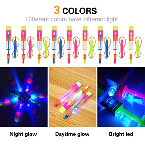 Habelyi 50pcs Amazing Led Light Arrow Rocket Helicopter Flying Toy...