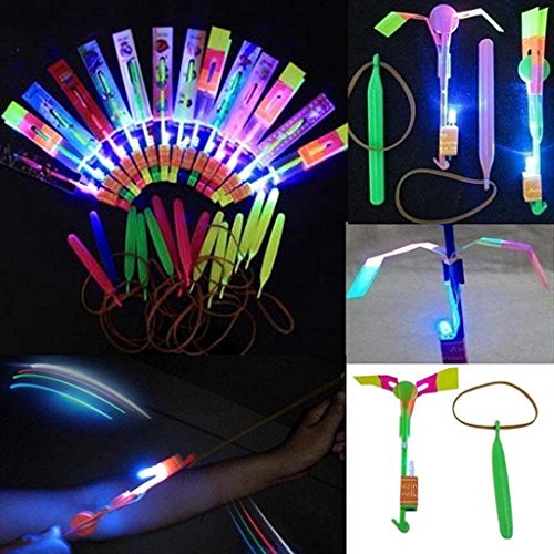 Habelyi 50pcs Amazing Led Light Arrow Rocket Helicopter Flying Toy...