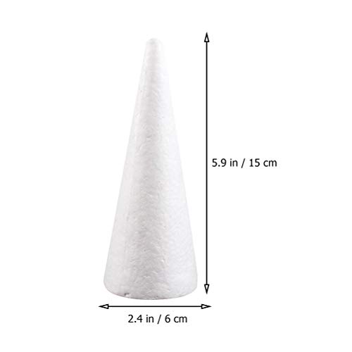 Happyyami 12pcs Craft Foam Cone White Styrofoam Cones for DIY Home...